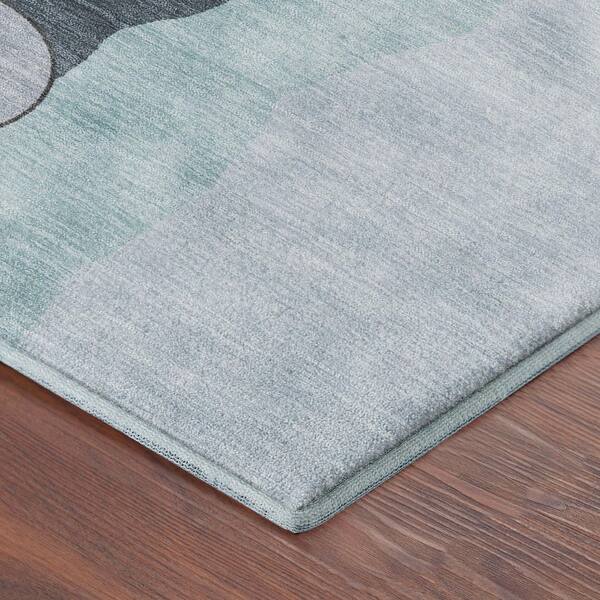 Mayfield Premium Machine Washable Abstract AMF2252 Blue 9 ft. x 12 ft. Area Rug