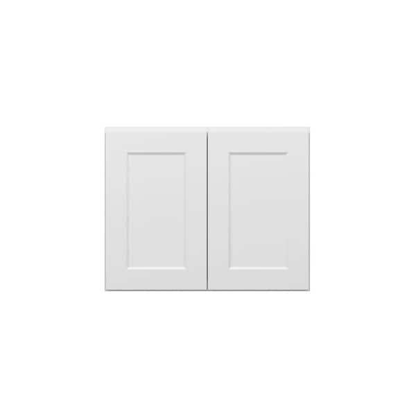 Kunal Kitchens Norfolk Shaker 30 in. W x 24 in. H x 12 in. D in Painted White Plywood Assembled Wall Cabinet