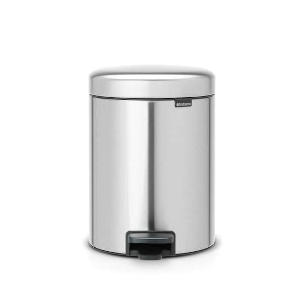 Brabantia NewIcon 1.3 gal. Mattee Steel Fingerprint Proof Step-On Trash Can