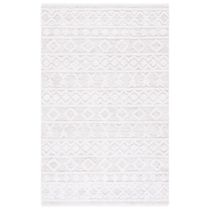 Augustine Ivory 2 ft. x 5 ft. Chevron Striped Area Rug