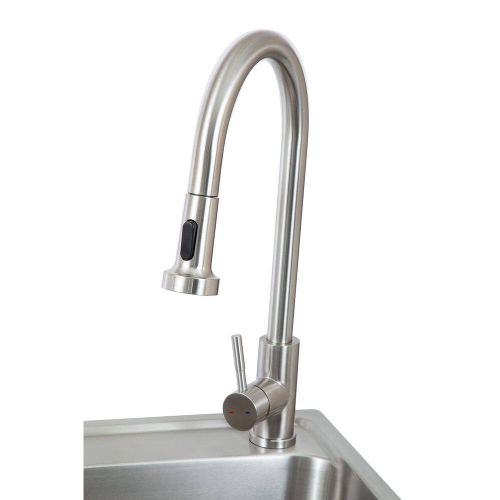 28" Stainless Steel Freestanding Utility Sink with Faucet and Drainboard