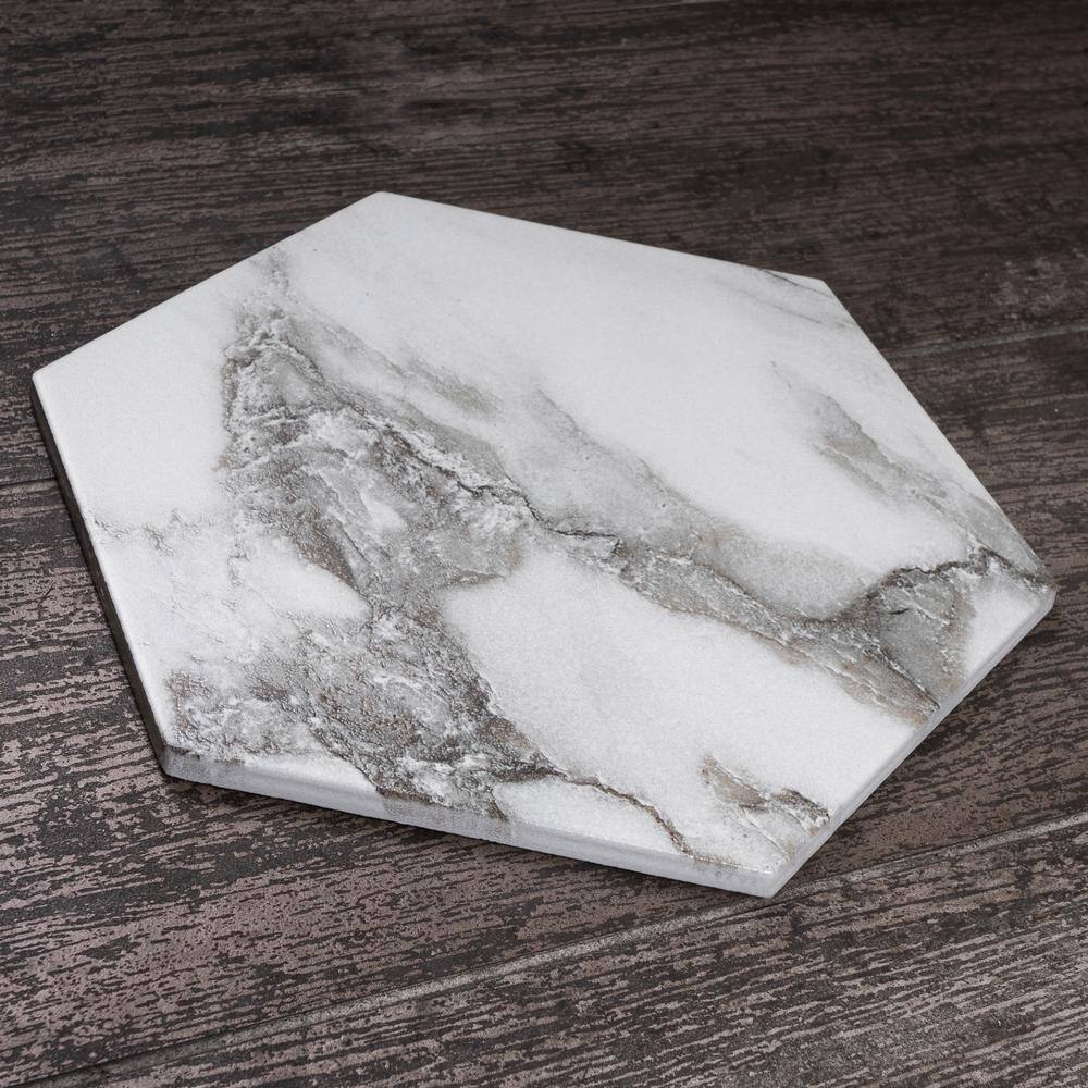Marquina Hexagon Matte Porcelain Wall & Floor Tile 7.7" x 8.9"