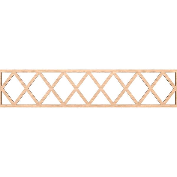 Ekena Millwork Wolford Fretwork 0.25 in. D x 46.75 in. W x 10 in. L Red Oak Wood Panel Moulding