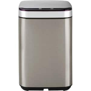 10 l/2.6 Gal. Metal Household Trash Can with Sensor Lid and Carbon Odor Control in Silver
