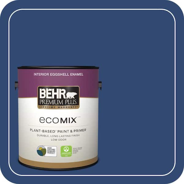 1 gal. #S-H-580 Navy Blue Eggshell Enamel EcoMix Plant-Based Interior Paint & Primer