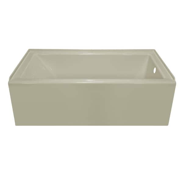 Unbranded Lyons Industries Linear 5 ft. Right Hand Drain Soaking Bathtub in Biscuit