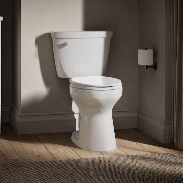 Cimarron 12 in. Rough In 2-Piece 1.6 GFP Single Flush Elongated Chair Height Toilet in White, Seat Not Included