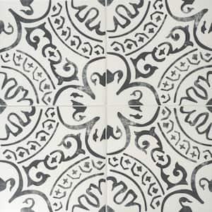 Encaustic Baroque Stamp 8 in. x 8 in. Matte Porcelain Patterned Look Floor and Wall Tile (5.16 sq. ft./Case)