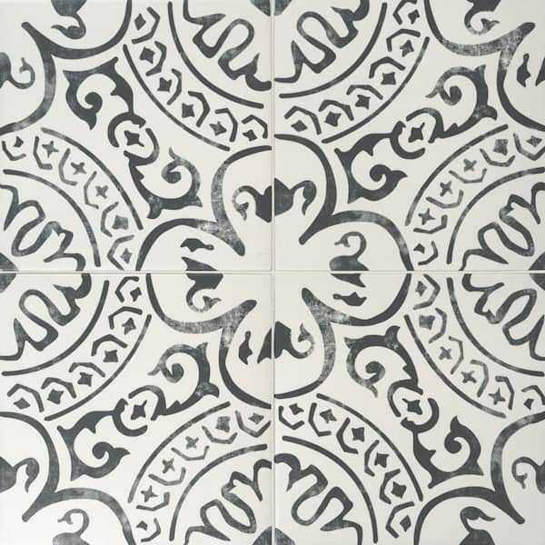 MSI Encaustic Baroque Stamp 8 in. x 8 in. Matte Porcelain Patterned Look Floor and Wall Tile (5.16 sq. ft./Case)
