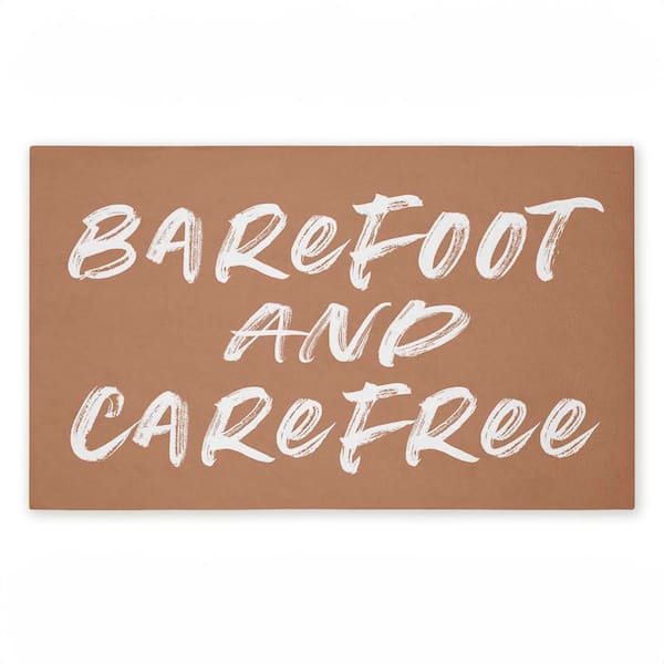 Barfoot and Carefree Summer Brown 18 in. x 30 in. Polyester Non-Slip Outdoor Door Mat