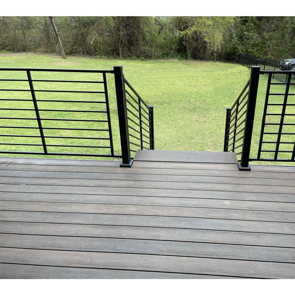 Fortress Fe26 39.5 in. Black Steel Exterior Railing Post