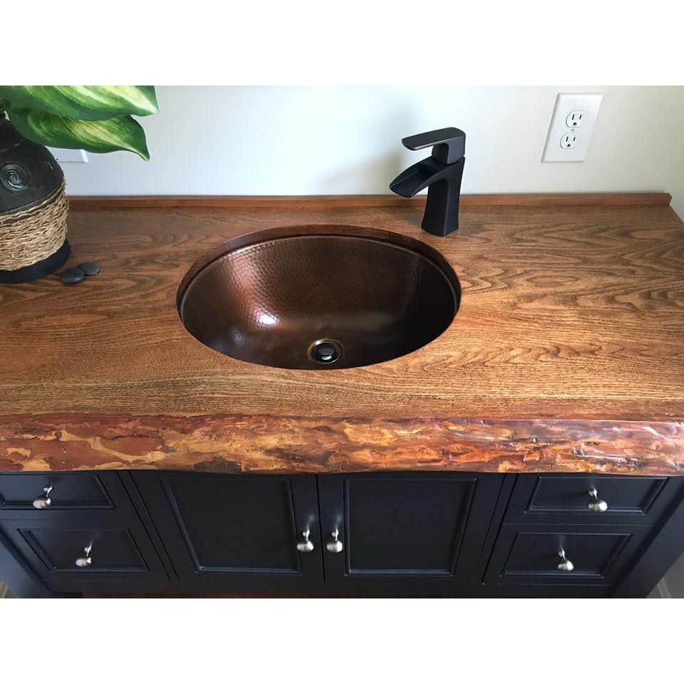 Freud 19" Oval Aged Copper Undermount Bathroom Sink