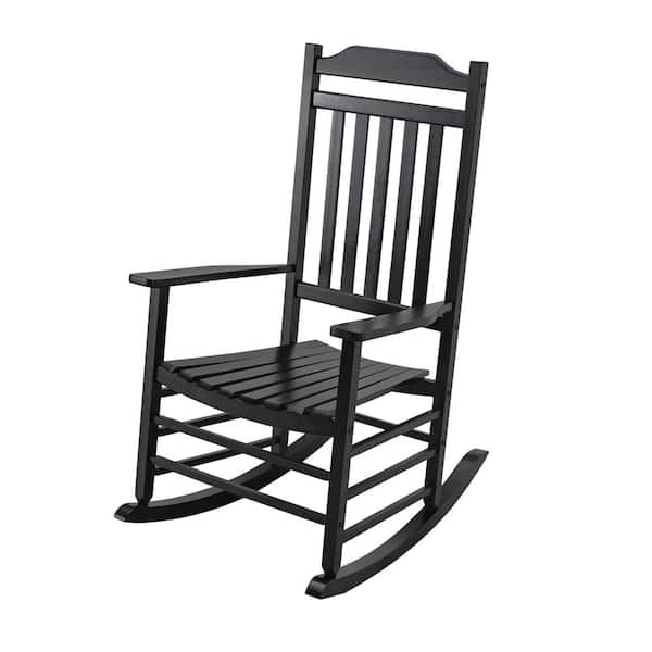 Black Wood Adirondack Rocker Chair