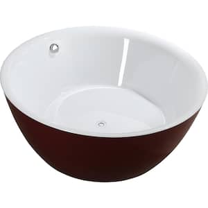 Prato 59.04 in. Acrylic Flatbottom Non-Whirlpool Freestanding Bathtub in Glossy Red
