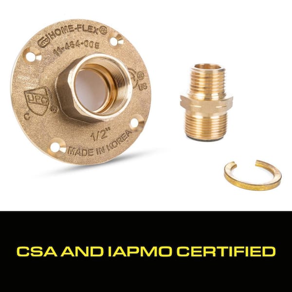 HOME-FLEX 1/2 in. CSST x 1/2 in. MIPT Brass Termination Flange 11