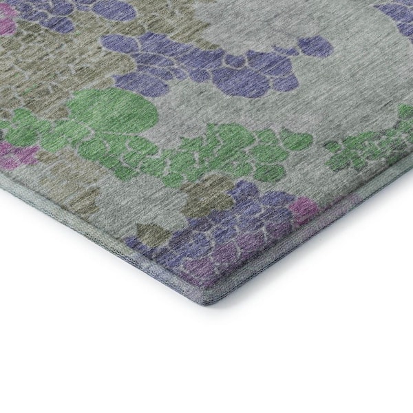 Mayfield Premium Machine Washable Abstract AMF1906 Purple 3 ft. x 4 ft. Area Rug
