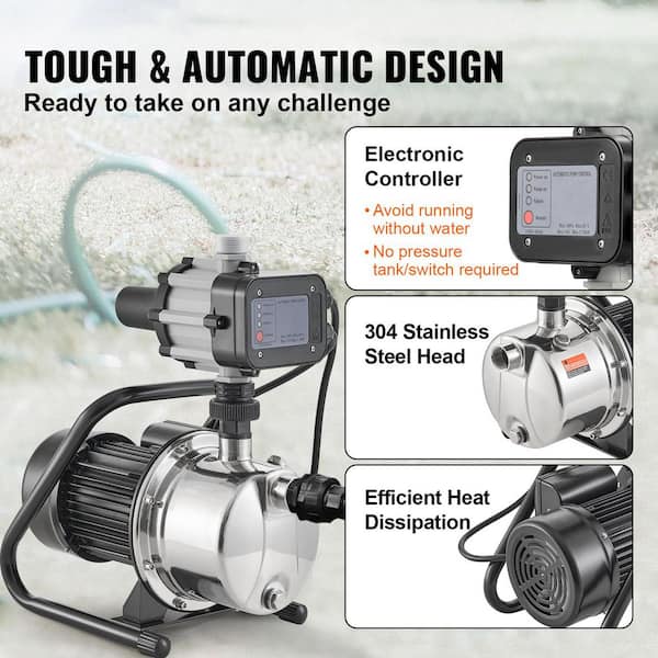 SKYSHALO Shallow Well Pump Portable Jet Pump w/ Auto Controller