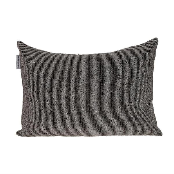 Aster Transitional Gray Beaded Throw Pillow