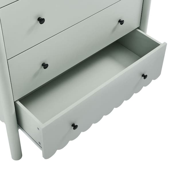 Modway Modway Emmeline Scallop 5-Drawer Chest in Sage  Tall Dresser with 5  Full-Glide Drawers EEI-7156-SGE - The Home Depot