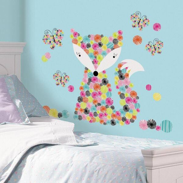 RoomMates 5 in. x 19 in. Prismatic Fox 21-Piece Peel and Stick Giant Wall Decal