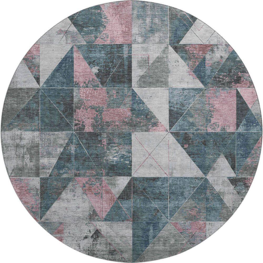 Mayfield Premium Machine Washable Abstract AMF1888 Seafoam 8 ft. x 8 ft. Round Rug price history on PriceWatchPro