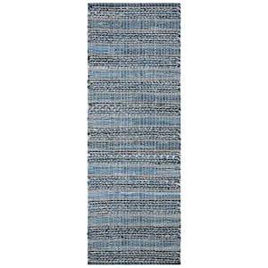 Montauk Blue 2 ft. x 7 ft. Abstract Striped Runner Rug