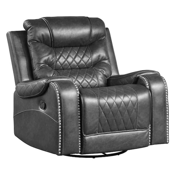 Bergen Gray Faux Leather Power Recliner