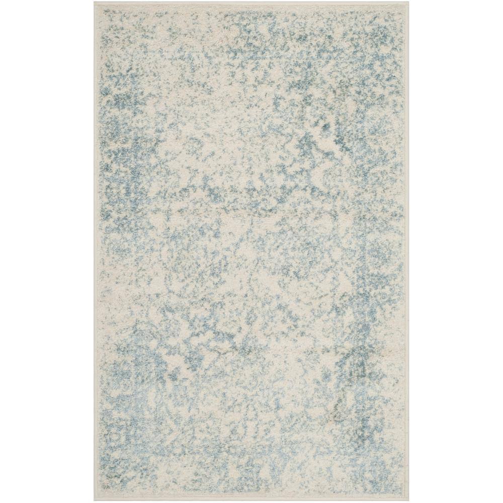 Adirondack Ivory/Slate Doormat 3 ft. x 4 ft. Border Distressed Area Rug