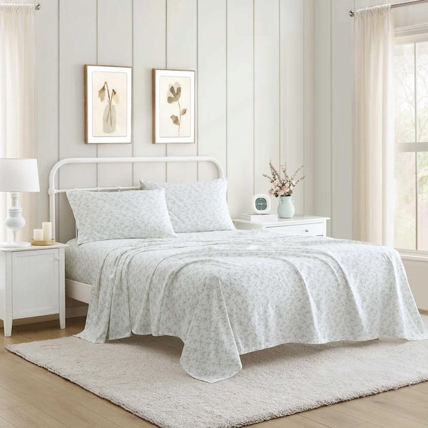 Fiona 4-Piece Green Sateen Cotton King Sheet Set