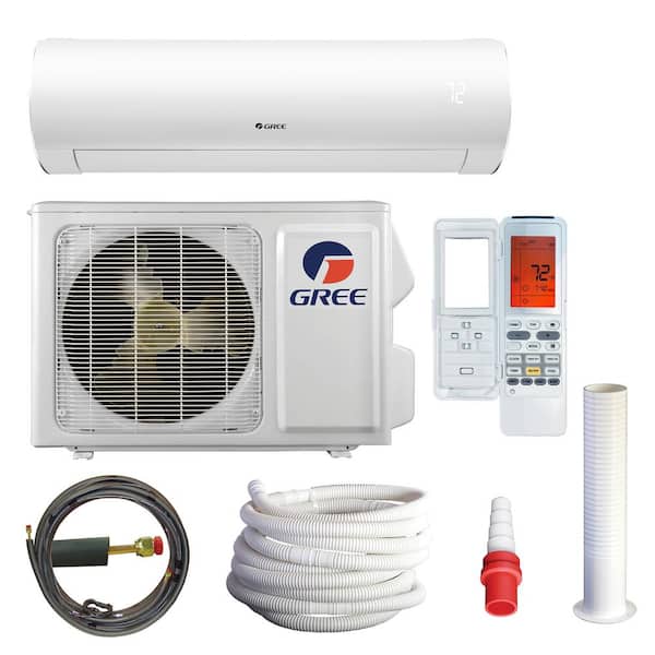 GREE Sapphire 18000 BTU 1.5-Ton Wi-Fi Ductless Mini Split Air Conditioning with Heat Kit - 230-Volt-208-Volt/60Hz