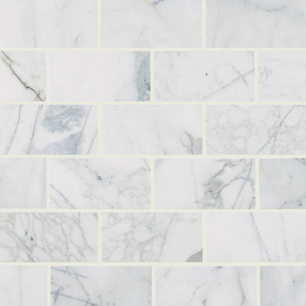 Msi Calacatta Cressa 3 In X 6 In Honed Marble Floor And Wall Tile 1 Sq Ft Case Tcalcre36h The Home Depot