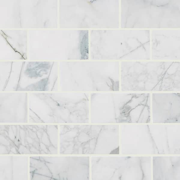 MSI Take Home Tile Sample - Calacatta Cressa 4 in. x 4 in. Honed Marble Floor and Wall Tile