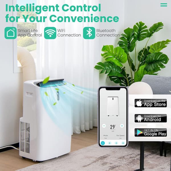 8,700 BTU Portable Air Conditioner Cools 700 Sq. Ft. with Wi-Fi, Remote and App Control in White