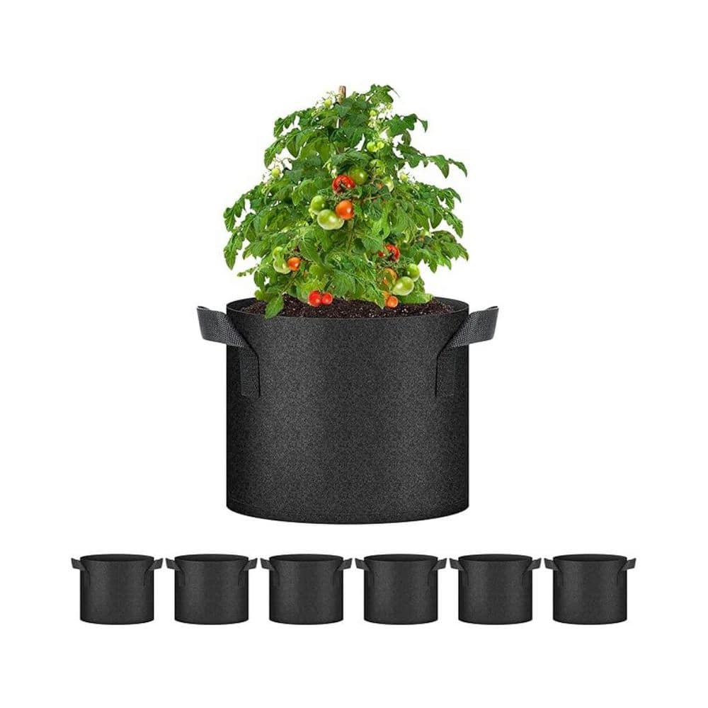 6-Pack 5 Gallon Nonwoven Grow Bags Black Aeration Fabric Pots with Handles Indoor/Outdoor Suitable for Garden Plants price history on PriceWatchPro