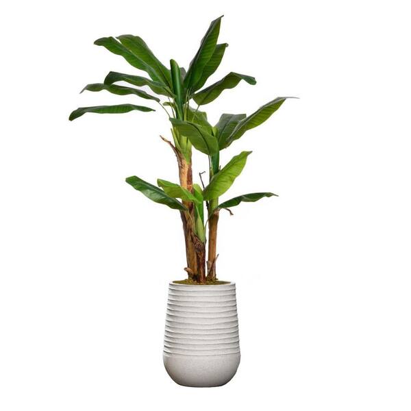 VINTAGE HOME Artificial Faux 72 in. Tall Banana Tree with Eco Planter