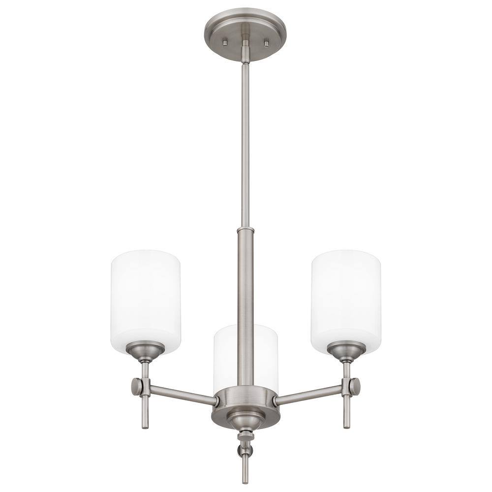 Aria 17" Polished Nickel and Glass 3-Light Pendant
