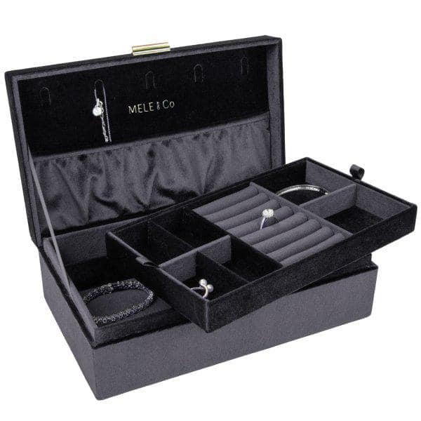 Mele Jewelry Box 0062962 Bento Travel Jewelry Box, Black