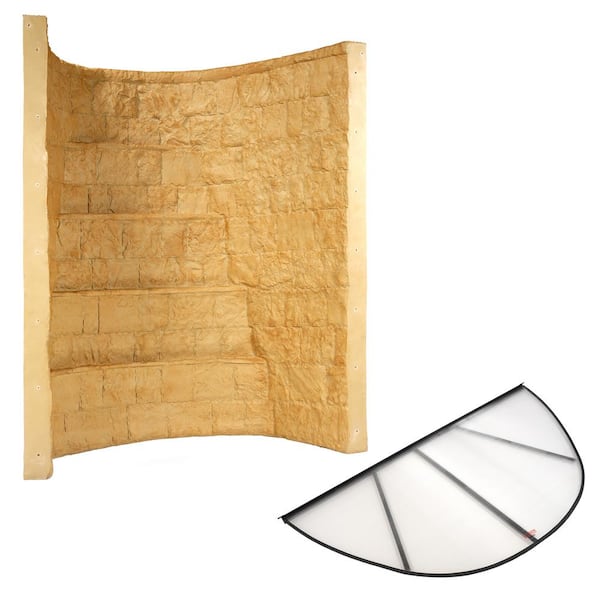 Rockwell 66 in. x 44 in. x 48 in. Tan Composite Window Well with Polycarbonate Cover