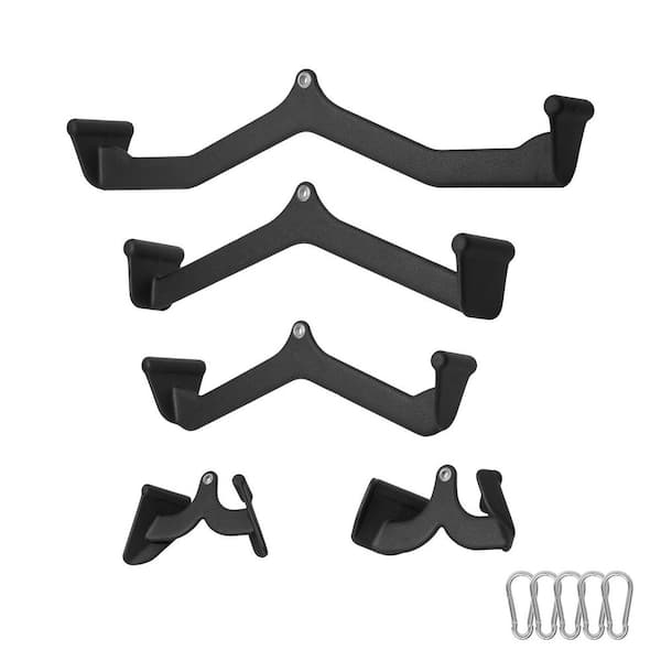 LAT Pulldown Attachments, Cable Machine Rowing T-bar V-bar 5 Set, Tricep Pull Down Bar, Rubber Coated Handle Grip