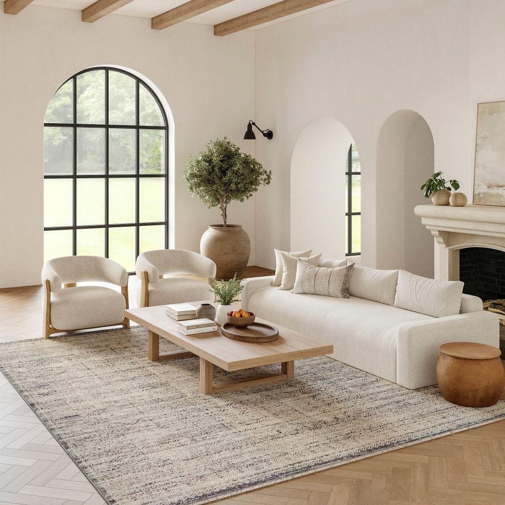 Lynx Ivory Blue 8 ft. x 10 ft. All-Over Design Transitional Area Rug price history on PriceWatchPro