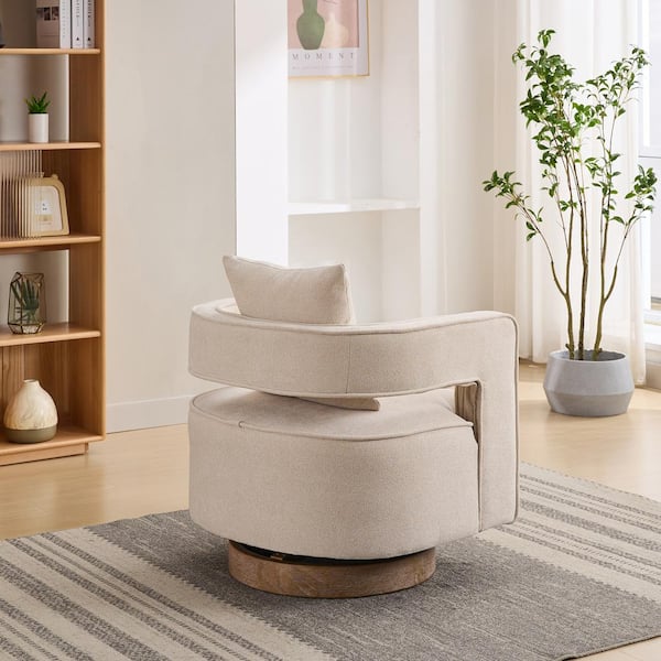 aisword 29.1 in. W Versatile 360° Swivel Linen Blend Accent