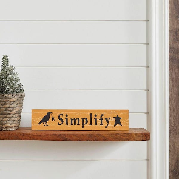 Simplify 2.75 in. x 13 in. Prim Stars with Raven Mustard Base MDF Wall Art
