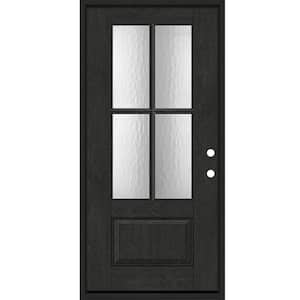 Regency 36 in. x 80 in. 3/4 Lite 4 SDL Oasis Decorative Glass LHIS Prefinished Onyx Fiberglass Prehung Front Door