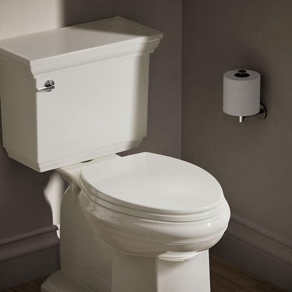 Brevia Quiet-Close Elongated Closed Front Toilet Seat in Biscuit