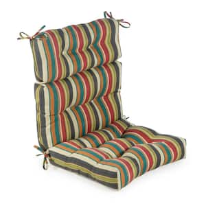 22 in. x 44 in. Outdoor High Back Dining Chair Sunset Stripe Cushion
