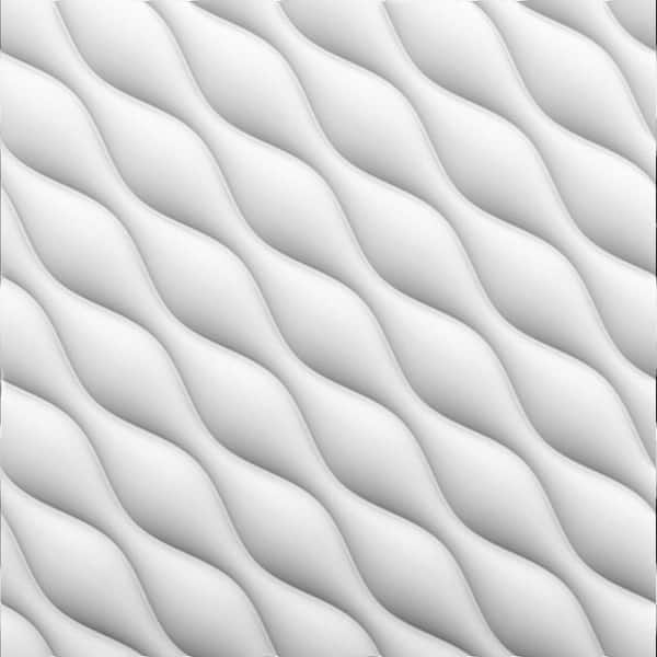 A La Maison Ceilings Dessert Plain White 2 ft. x 2 ft. Seamless Foam Glue-up 3D Wall Panel (24 sq. ft./case)