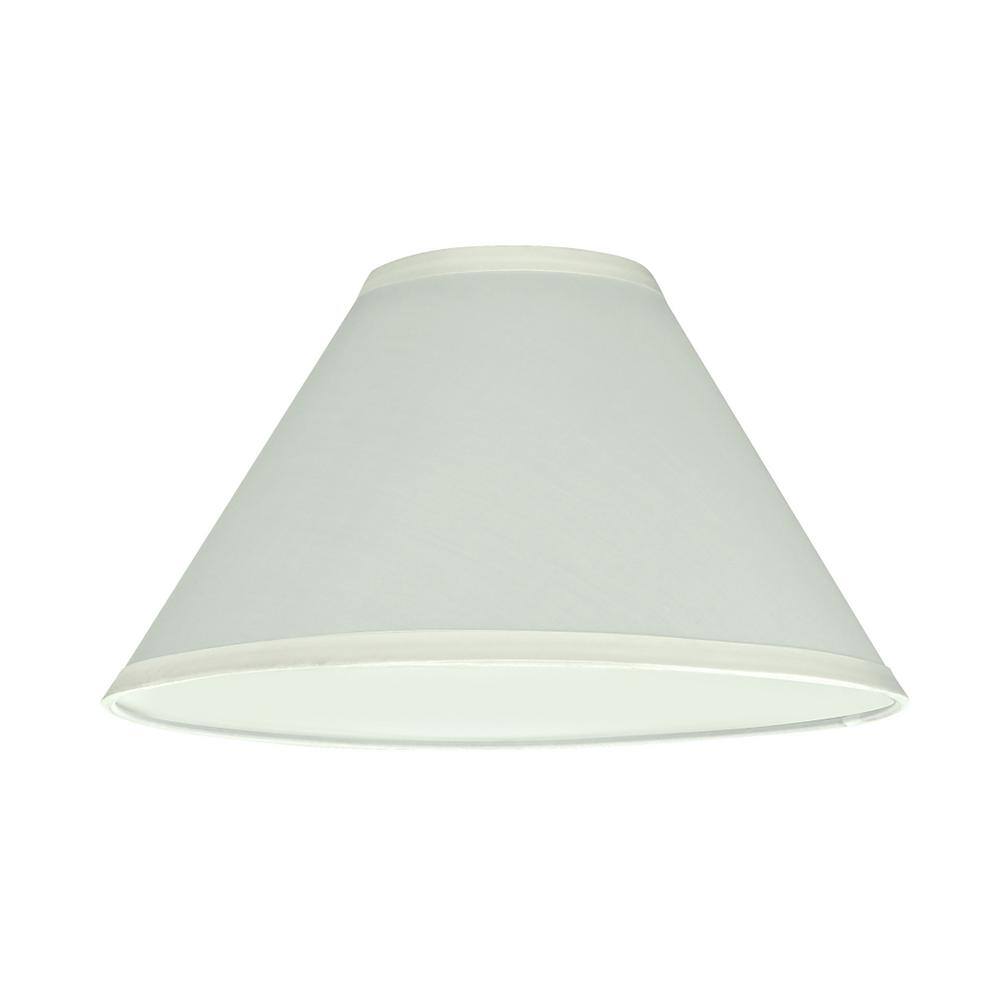 11" Off-White Cotton Empire Lamp Shade with Brass Fitter