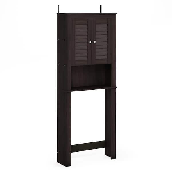 Furinno Indo Espresso Louver Door Accent Cabinet