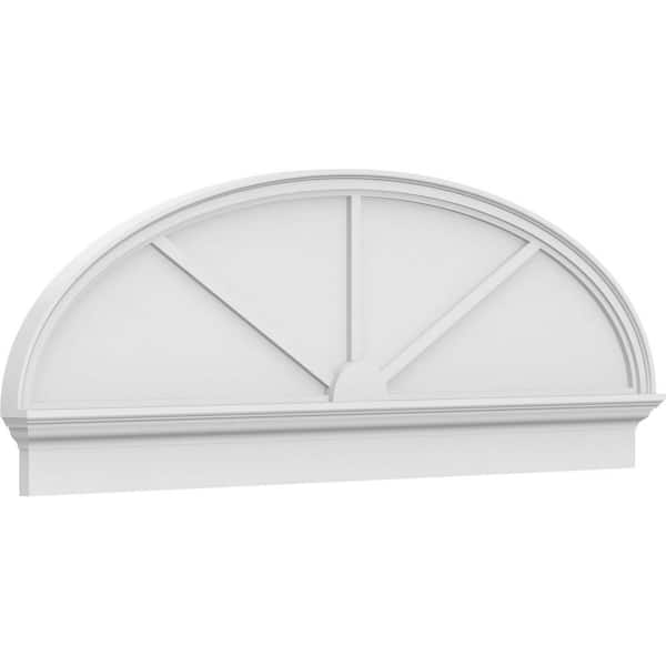 2-3/4 in. x 66 in. x 23-3/8 in. Elliptical 3-Spoke Architectural Grade PVC Combination Pediment Moulding