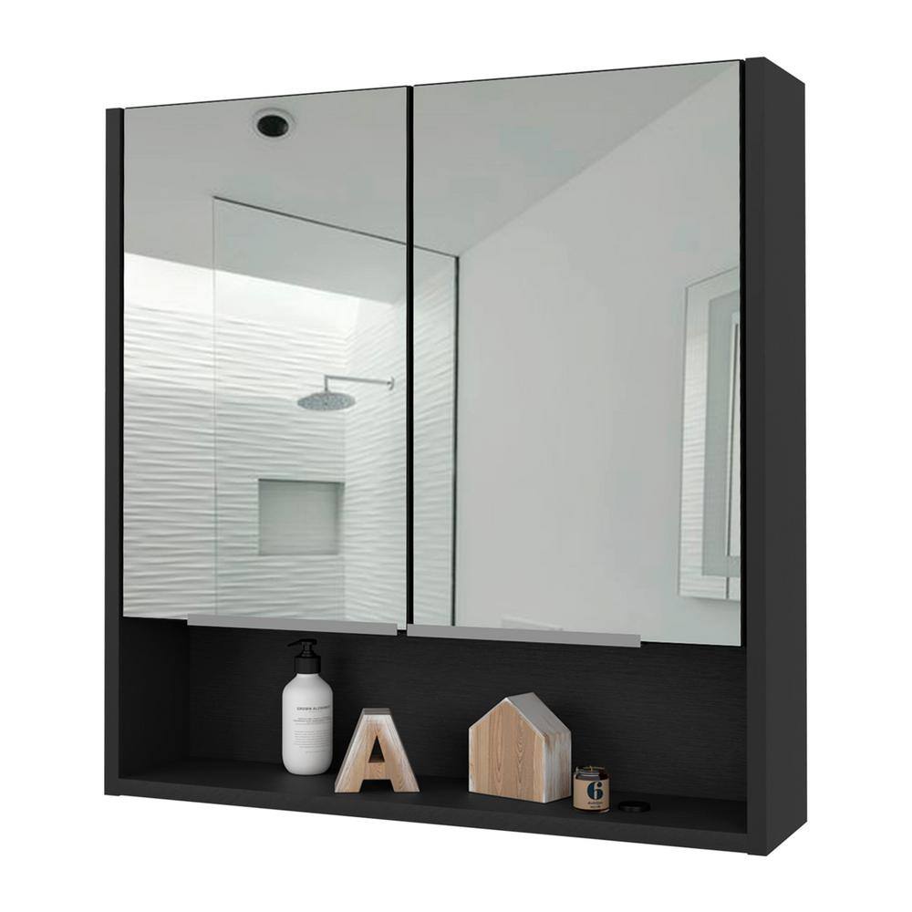23.6 in. W x 24.6 in. H Rectangular MDF Medicine Cabinet with Mirror